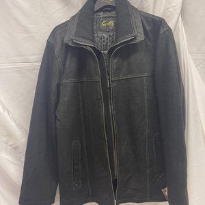 Mens Scully black leather jacket Large